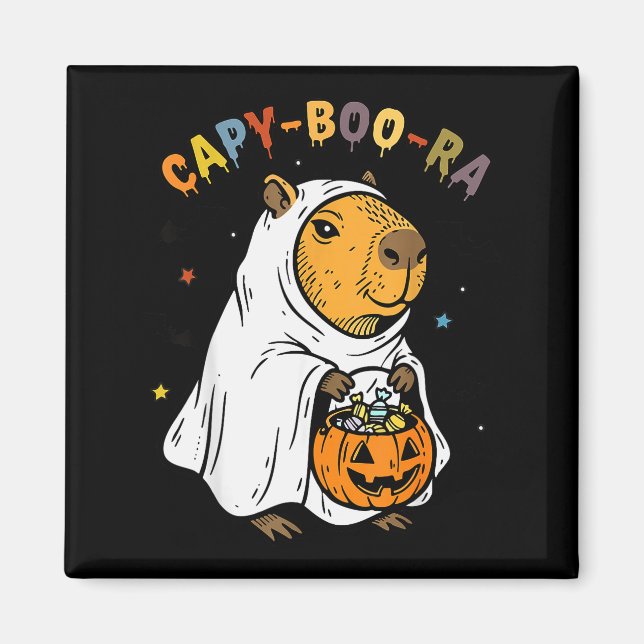 Aimant Costume de capybara drôle d'Halloween Capy-boo-ra  (Devant)