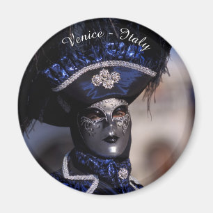 Aimant Costume de Carnaval Bleu - Venise, Italie