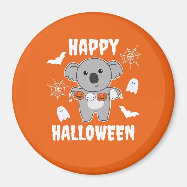 Aimant Costume de chaume Citrouille d'Halloween Koala Hap (Devant)
