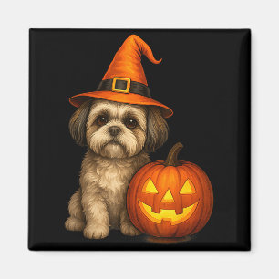 Aimant Costume de chien citrouille de Halloween Shih Tzu