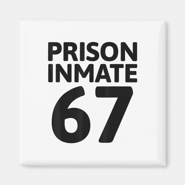 Aimant Costume de détenu de prison 67 Halloween Meme Pris (Devant)
