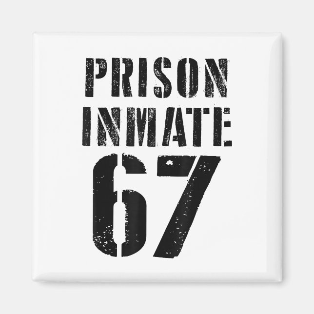 Aimant Costume de détenu de prison 67 Halloween Memes Pri (Devant)