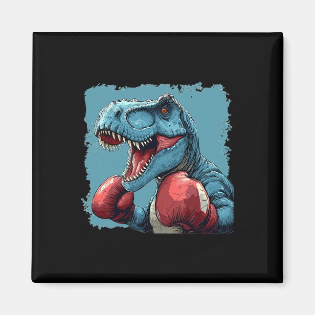 Aimant Costume de dinosaure boxeur pour amateurs de boxe  (Devant)