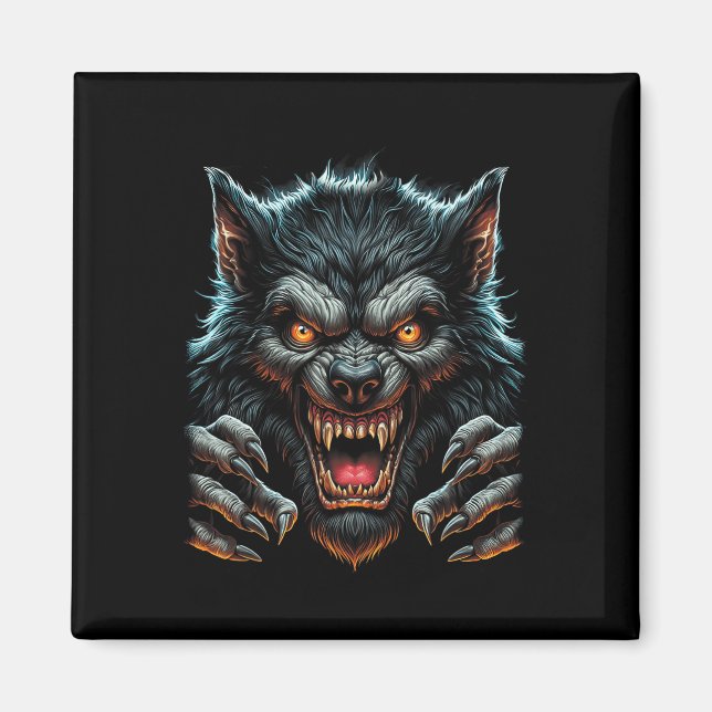 Aimant Costume de fête d'Halloween Wolfman Werewolf en co (Devant)
