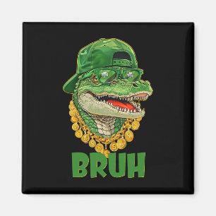 Aimant Costume de la Saint-Patrick Alligator Bruh pour ad