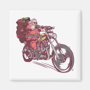 Aimant Costume de Noël père Noël Biker pour Invitatiatiat