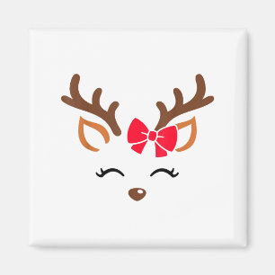 Aimant Costume de Noël visage de renne Gles Xmas Pyjama G