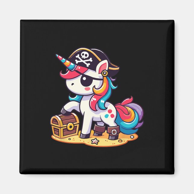 Aimant Costume de Pirate Unicorne Halloween (Devant)