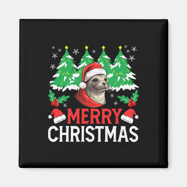 Aimant Costume de pyjama de Noël du Phoque du Baïkal pour (Devant)