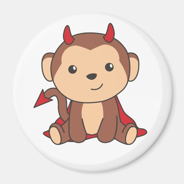 Aimant Costume de sorcière singe Halloween mignonne diabl (Devant)