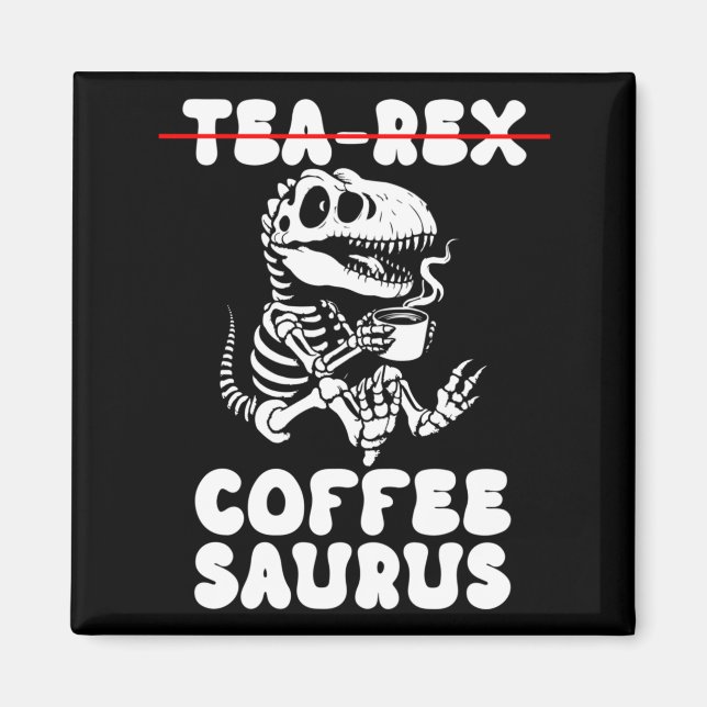 Aimant Costume de squelette de dinosaure drôle Goth Tea-R (Devant)