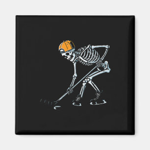 Aimant Costume de squelette de hockey sur glace Halloween