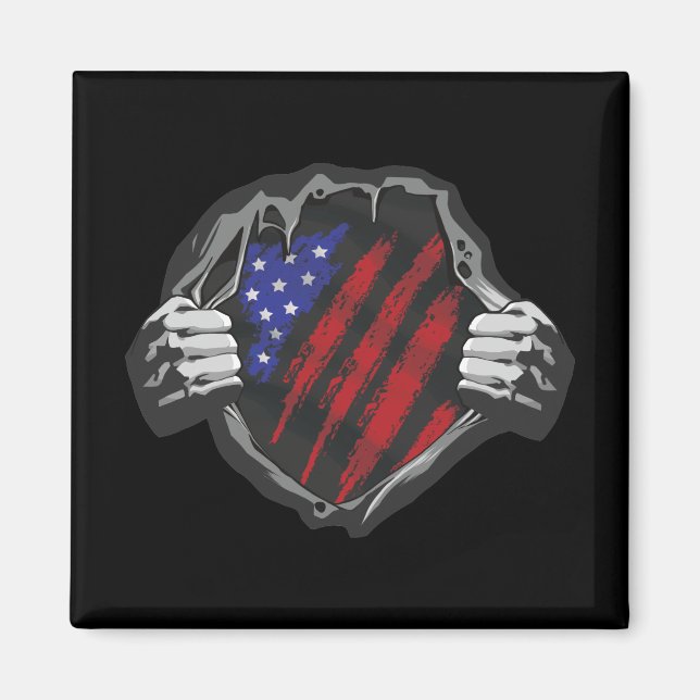 Aimant Costume de super-héros drapeau USA (Devant)