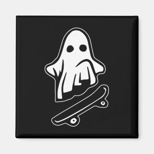 Aimant Costume d'Halloween de skateboarding de fantôme dr (Devant)