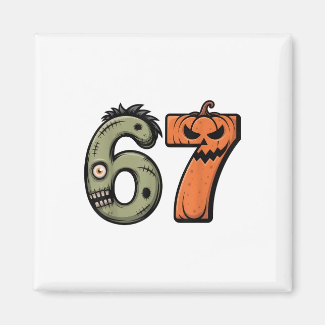 Aimant Costume d'Halloween drôle 6 7 Mème 67 Halloween _2 (Devant)