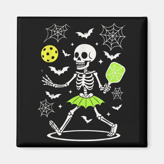 Aimant Costume d'Halloween Pickleball, Saison Éffrayante (Devant)