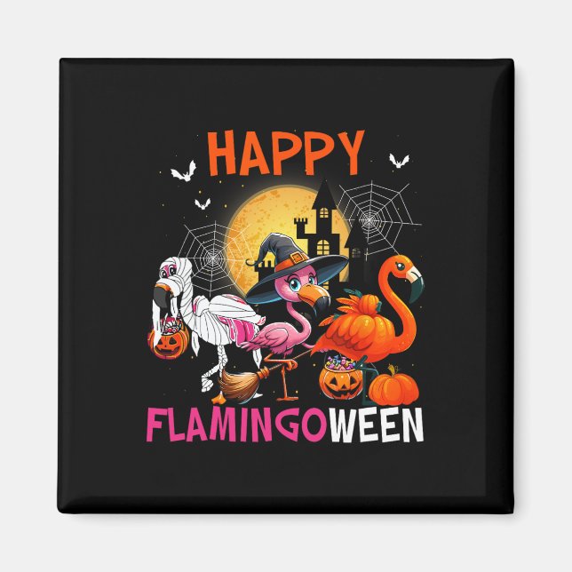 Aimant Costume Flamant rose rose d'Halloween Squelette so (Devant)