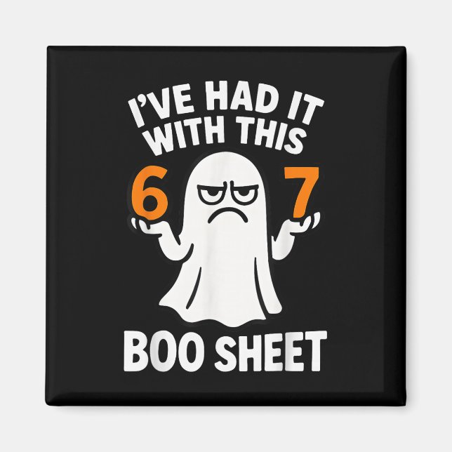 Aimant Costume Halloween 67 Meme 6 7 Drôle Feuille de Boo (Devant)