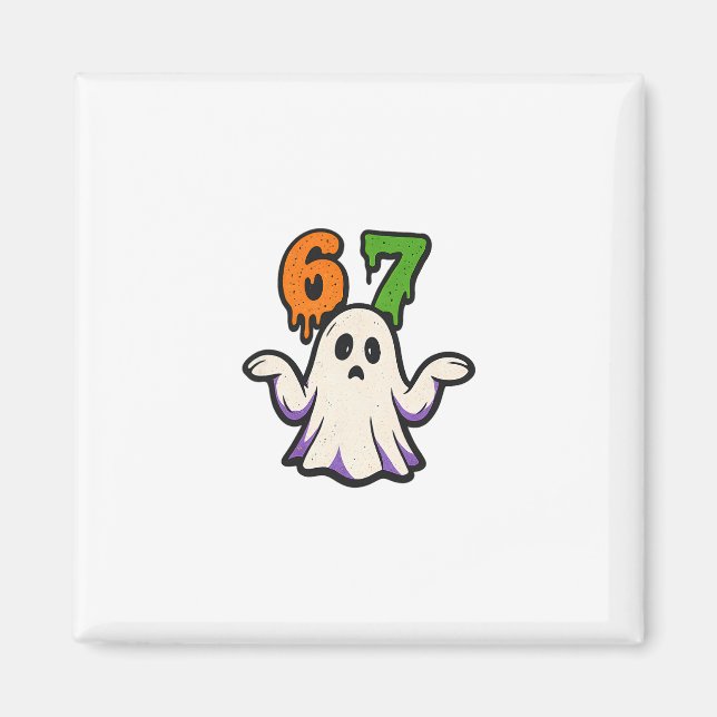 Aimant Costume Halloween Scp 67 Fantôme Mignon Mème Six S (Devant)