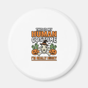 Aimant Costume Humain Husky Drôle T-shirt Chien Halloween