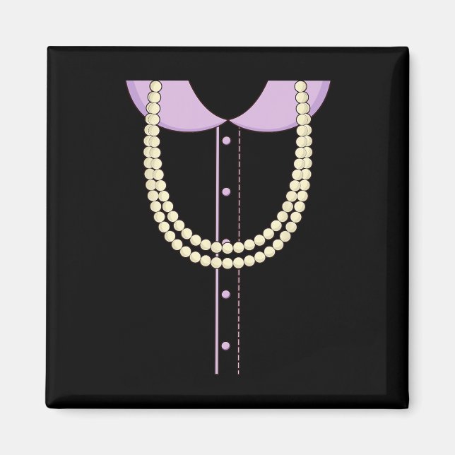 Aimant Costume Lady 100 Jours De Perles D'École Grandma H (Devant)