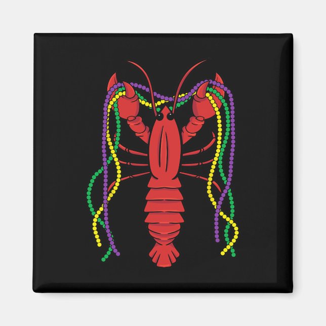 Aimant Costume Mardi Gras Crawfish Carnival Crayon fish C (Devant)
