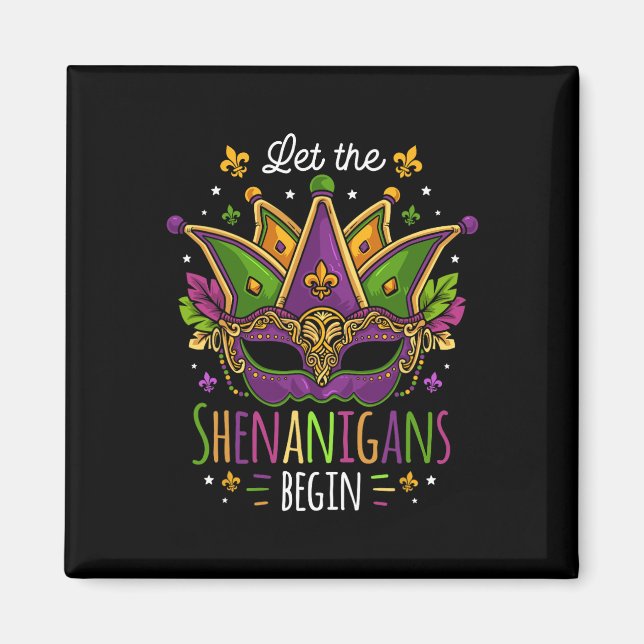 Aimant Costume Mardi Gras Laissez Les Shenanigans Commenc (Devant)