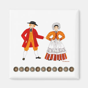 Aimant Costume traditionnel d'Alsace, France