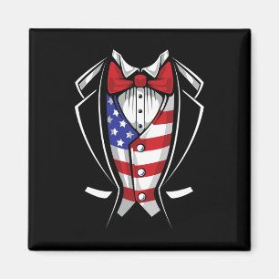 Aimant Costume Usa Smoking Patriotique 4 Juillet Drapeau 