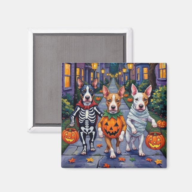 Aimant Costumes d'Halloween de Bull Terrier (Recto/Verso)
