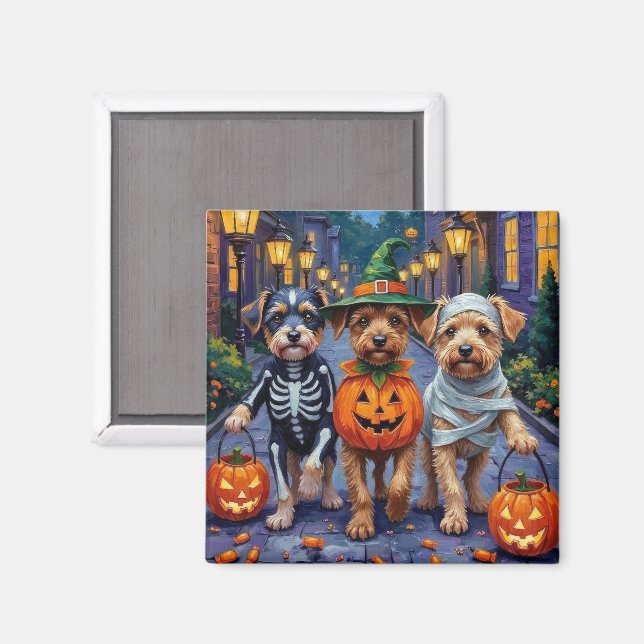 Aimant Costumes d'Halloween pour chiens Lowchen en quête  (Recto/Verso)