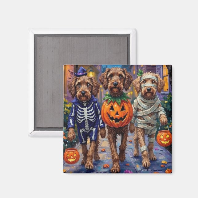 Aimant Costumes d'Halloween pour Griffon à poil dur (Recto/Verso)