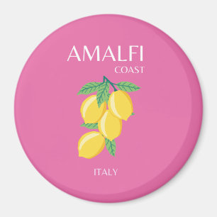 Aimant Côte amalfitaine, Italie, Art Voyage, Rose, Preppy