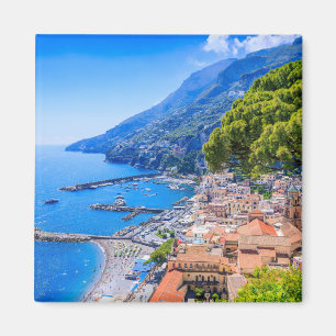 Aimant Côte amalfitaine, Italie. Vue sur la ville d'Amalf