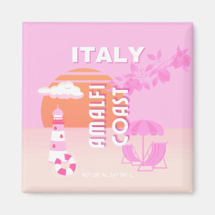 Aimant Côte d'Amalfi, Art de Voyage, Voyage à Preppy, Ros