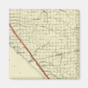 Aimant Côte de Californie montrant le San Andreas Rift