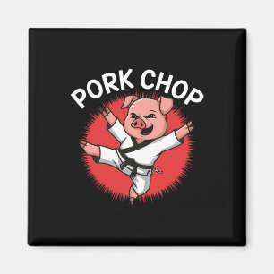 Aimant Côte de porc Karaté Cochon Amusant pour les amateu