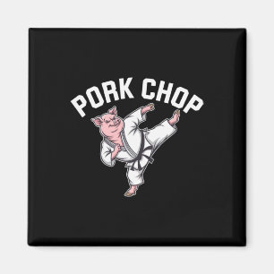 Aimant Côte de porc - Pun de karaté de cochon drôle