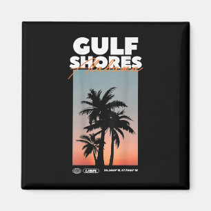Aimant Côte du Golfe - Alabama Summer Palm Vacation Usa