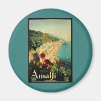 Côte italienne d'Amalfi, Poster Vintage voyage Ita