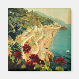 Aimant Côte italienne d'Amalfi, Poster Vintage voyage Ita