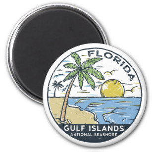 Aimant Côte nationale des îles Gulf Floride Vintage