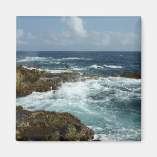 Aimant Côte rocheuse d'Aruba et océan bleu