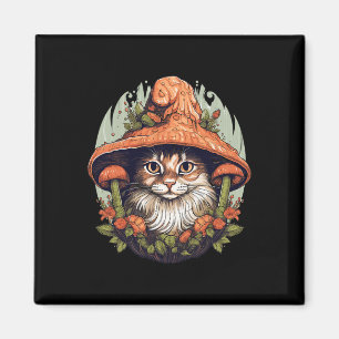 Aimant Cottagecore Champignon esthétique Chat Champignons