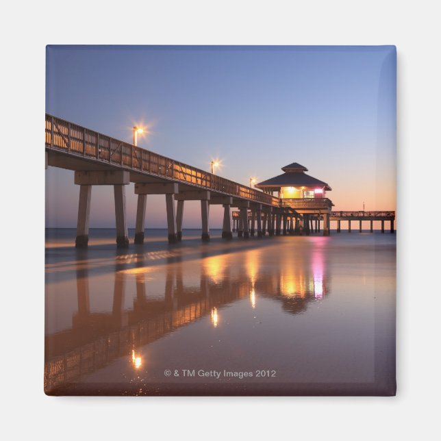 Aimant Coucher de soleil à Fishing Pier, Fort Myers Beach (Devant)
