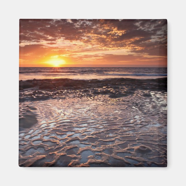 Aimant Coucher de soleil à la plage, Californie (Devant)