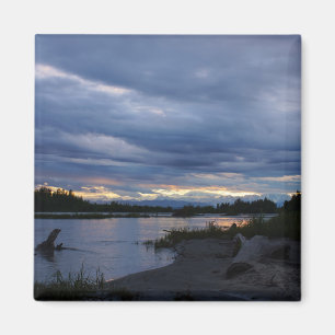 Aimant Coucher de soleil à minuit en Alaska
