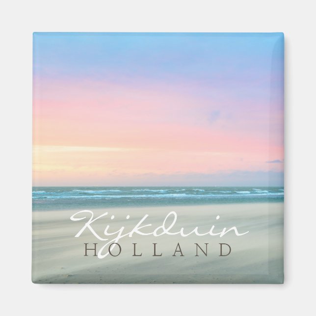 Aimant Coucher de soleil Abstrait sur la plage de La Haye (Devant)