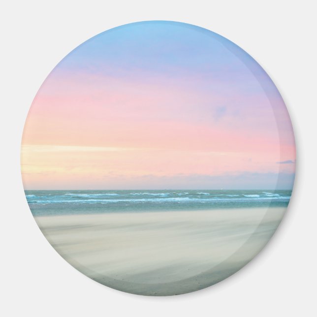 Aimant Coucher de soleil Abstrait sur la plage de La Haye (Devant)