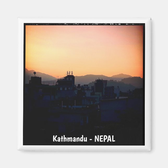 Aimant Coucher de soleil au-dessus de Katmandou, l'Himala (Devant)